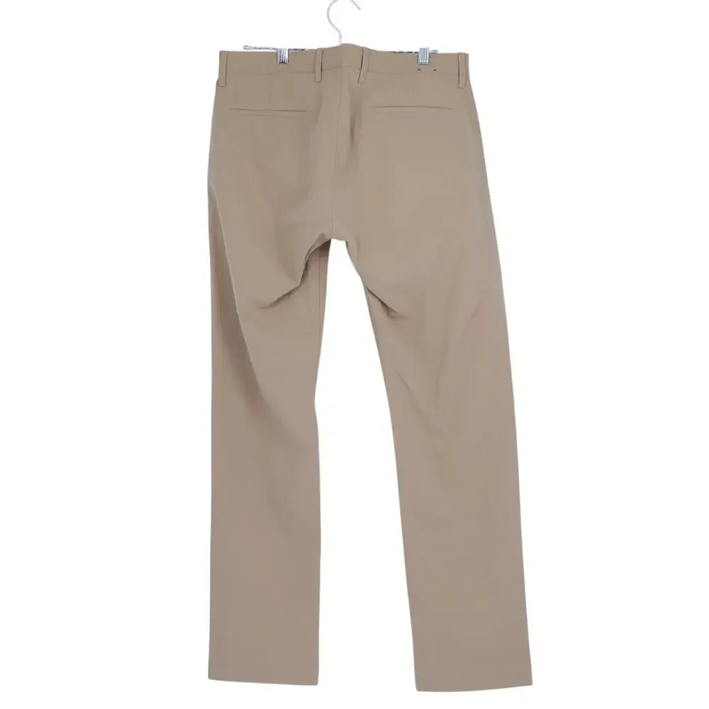 J. CREW Slim Fit Tech Chino Pants Dark Khaki Flex Zip Fly Mid Rise Men's 33X32